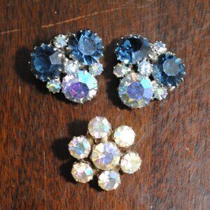 Damaged! Vintage Weiss Clip-on Earrings with Single for Repair / Repurpose